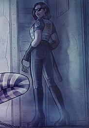 Formant FM0074 Lucy - Guard approached but this was only to inspect that her labia lips and pussy were not wet