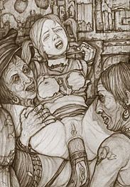 Bdsm Hines - witches away as they persisted in licking and sucking her sore tits and pussy with their raspy, experienced tongues